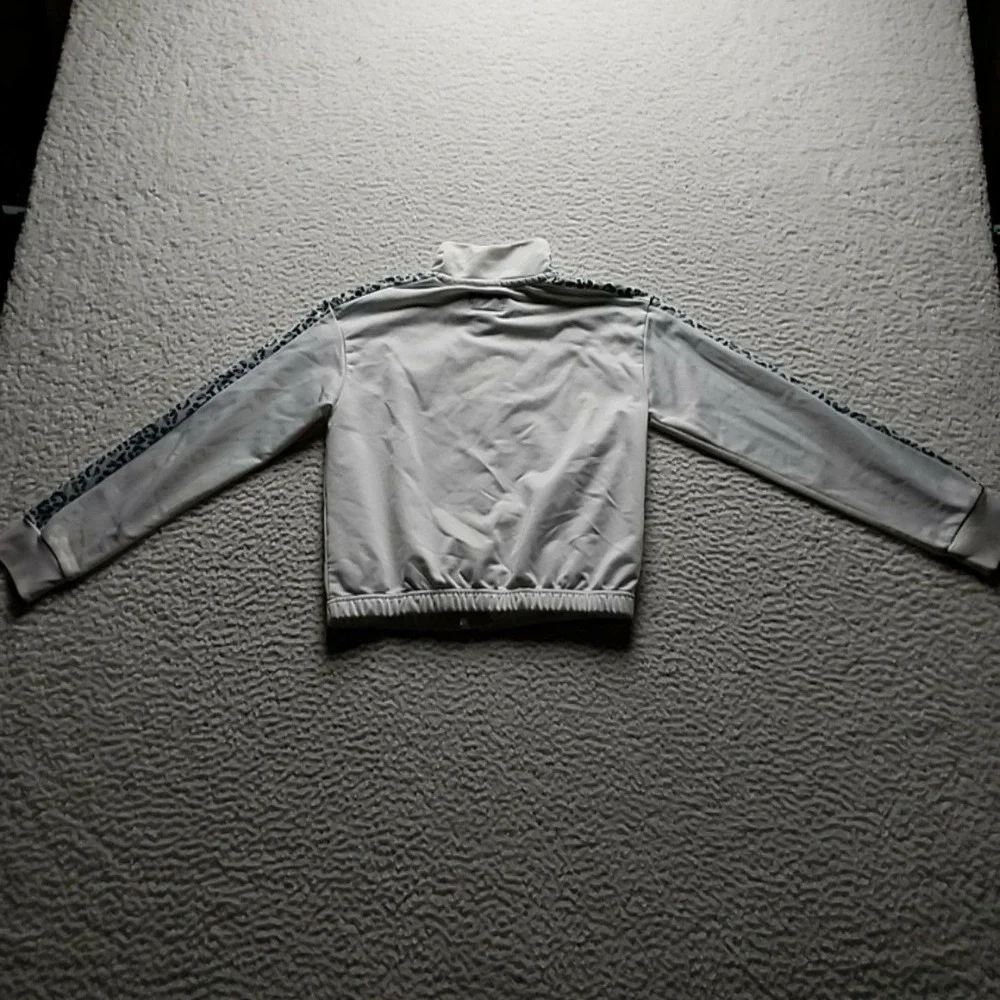 Converse Track Jacket Kids M 10-12 White Leopard Print Full Zip Athletic Top